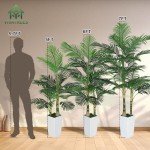 5FT Golden Cane Palm Tree with White Planter