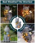 Solar Cat Figurine Garden Light for Outdoor Decor