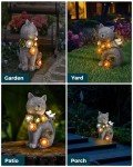 Solar Cat Figurine Garden Light for Outdoor Decor
