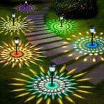 Umickoo Solar Outdoor Lights,6 Pack Dream Dynamic Solar Pathway Lights,Waterproof Color Changing Solar Walkway Lights Maintain 10 Hours of Lighting for Garden, Landscape, Path, Yard, Patio, Driveway