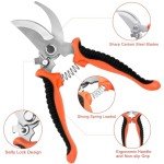 Garden Tools Set, 8 Piece Gardening Tools Set with Non Slip Ergonomic Handle, Heavy Duty Garden Tool Set with Storage Bag, Gardening Kit for Women, Gardening Hand Tools Gift for Women and Men, Orange