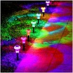 Priddop Solar Lights Outdoor Pathway Lights 8 Pack LED Waterproof Color Changing Mushroom for Garden Landscape Path Lawn Yard Decor