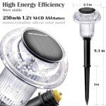 Priddop Solar Lights Outdoor Pathway Lights 8 Pack LED Waterproof Color Changing Mushroom for Garden Landscape Path Lawn Yard Decor