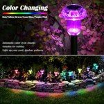 Priddop Solar Lights Outdoor Pathway Lights 8 Pack LED Waterproof Color Changing Mushroom for Garden Landscape Path Lawn Yard Decor
