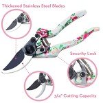 Gardening Tools, 8 Pcs Heavy Duty Floral Garden Tool Set Birthday Gifts for Women WANCHI Rose Red Gardening Kit (Garden Tool Bag Kneeling Pad Weeder Fork Hand Rake Pruning Shears Trowel Transplanter)