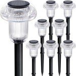 Priddop Solar Lights Outdoor Pathway Lights 8 Pack LED Waterproof Color Changing Mushroom for Garden Landscape Path Lawn Yard Decor