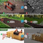 Walensee Rotary Cultivator Tool, Adjustable Garden Hand Tiller with Stainless Steel Pole, 2-in-1 Garden Weeder and Crumbler Soil Cultivator Tool with Weeding Knife for Soil Mixing or Reseeding Grass