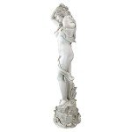 Design Toscano Spring Awakening Classic Woman Garden Statue, 14 inches wide, 40 inches tall, Cast Stone Resin, Antique Stone Finish