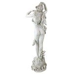 Design Toscano Spring Awakening Classic Woman Garden Statue, 14 inches wide, 40 inches tall, Cast Stone Resin, Antique Stone Finish