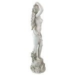 Design Toscano Spring Awakening Classic Woman Garden Statue, 14 inches wide, 40 inches tall, Cast Stone Resin, Antique Stone Finish