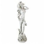 Design Toscano Spring Awakening Classic Woman Garden Statue, 14 inches wide, 40 inches tall, Cast Stone Resin, Antique Stone Finish