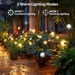 Solar Lights Outdoor Garden Decor: 4 Pack 32 LED Firefly Solar Outdoor Lights - Waterproof Solar Lights for Outside Yard Pathway Landscape Patio Decorations - Solar Powered Swaying Light Sway by Wind