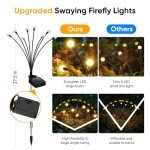 Solar Lights Outdoor Garden Decor: 4 Pack 32 LED Firefly Solar Outdoor Lights - Waterproof Solar Lights for Outside Yard Pathway Landscape Patio Decorations - Solar Powered Swaying Light Sway by Wind