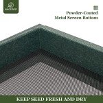 Kingsyard Platform Bird Feeder for Outside, Recycled Plastic Hanging Tray Bird Feeders with Large Capacity 3.5 lbs, Premium Quality & Durable, Great for Attracting Wild Birds, Green