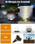 btfarm 16 Pack Solar Ground Lights Outdoor, 8 LED Solar Disc Lights IP65 Waterproof Flat Solar Light, Pathway Lights Solar Powered for Garden Lawn Patio Yard Path Landscape, Cool White