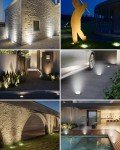 btfarm 16 Pack Solar Ground Lights Outdoor, 8 LED Solar Disc Lights IP65 Waterproof Flat Solar Light, Pathway Lights Solar Powered for Garden Lawn Patio Yard Path Landscape, Cool White