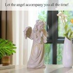 Kssiaz Angel Garden Statue,Memory Guardian Solar Garden Decor with Warm Light,Waterproof Outdoor Garden Decor Praying Angel Figurine Sculpture for Lawn Yard Patio,Sympathy Gift,White