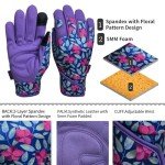 MSUPSAV Gardening Gloves,Garden Gloves for Women,Spandex&Synthetic Leather Yard Work Gloves,Gardening Gifts&Garden Gifts,Touchscreen (Purple Palm, Medium)