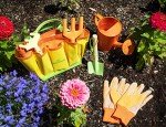 Kinderific Gardening Set, Tool Kit, for Kids, STEM, Includes Tote Bag, Spade, Watering Can, Rake, Fork, Trowel and Gloves (Sunshine)