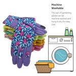 MSUPSAV Gardening Gloves,Garden Gloves for Women,Spandex&Synthetic Leather Yard Work Gloves,Gardening Gifts&Garden Gifts,Touchscreen (Purple Palm, Medium)
