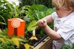 Kinderific Gardening Set, Tool Kit, for Kids, STEM, Includes Tote Bag, Spade, Watering Can, Rake, Fork, Trowel and Gloves (Sunshine)