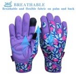 MSUPSAV Gardening Gloves,Garden Gloves for Women,Spandex&Synthetic Leather Yard Work Gloves,Gardening Gifts&Garden Gifts,Touchscreen (Purple Palm, Medium)