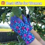 MSUPSAV Gardening Gloves,Garden Gloves for Women,Spandex&Synthetic Leather Yard Work Gloves,Gardening Gifts&Garden Gifts,Touchscreen (Purple Palm, Medium)