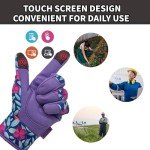 MSUPSAV Gardening Gloves,Garden Gloves for Women,Spandex&Synthetic Leather Yard Work Gloves,Gardening Gifts&Garden Gifts,Touchscreen (Purple Palm, Medium)