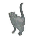 Newman House Studio Garden-Statues Cat-Figurines Home Garden Decor - Farmhouse Backyard Polyresin Kitten 7.6L x 4W x 14.5H inch