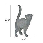 Newman House Studio Garden-Statues Cat-Figurines Home Garden Decor - Farmhouse Backyard Polyresin Kitten 7.6L x 4W x 14.5H inch