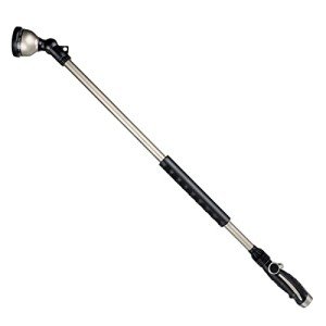RESTMO 36” Long Watering Wand, Metal Garden Hose Wand with 180° Swivel Head and 10 Spray Patterns, 3ft Heavy Duty Hose Nozzle Sprayer with Thumb Flow Control, Ideal to Water Hanging Baskets, Shrubs