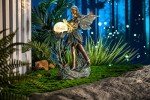TERESA'S COLLECTIONS Garden Fairy Large Bronze Garden Sculptures & Statues Resin with Solar Outdoor Light, Valentines Decorations Lawn Ornaments for Outdoor Garden Decor, Gifts for Women Mom, 10.6"