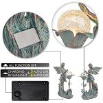 TERESA'S COLLECTIONS Garden Fairy Large Bronze Garden Sculptures & Statues Resin with Solar Outdoor Light, Valentines Decorations Lawn Ornaments for Outdoor Garden Decor, Gifts for Women Mom, 10.6"