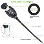 LNRYY Outdoor Solar Lights, 6Pack Solar Torch Lights with Flickering Flame, Solar Garden Lights Waterproof, Solar Powered Outdoor Lights for Yard, Solar Tiki Torches for Outside-Pathway Garden Decor