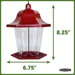 Pennington Songbird Lantern Bird Feeder, Red, 8 inches high 6 inches Wide at top, (100511311)