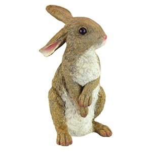 Design Toscano QM200681 Hopper the Bunny Standing Rabbit Indoor/Outdoor Garden Statue, 6 Inches Wide, 11 Inches Tall, Handcast Polyresin, Full Color Finish