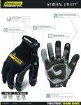 Ironclad General Utility Work Gloves GUG, All-Purpose, Performance Fit, Durable, Machine Washable, Sized X-Large, (1 Pair) Black