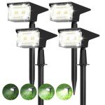 ZJOJO Solar Spot Lights Outdoor, Solar Lights Outdoor 40 LEDs IP65 Waterproof Dusk-to-Dawn Landscape Spotlights, 6500K Daylight Wall Lights, Solar Outdoor Lights for Garden Yard(Cool White)