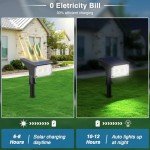 ZJOJO Solar Spot Lights Outdoor, Solar Lights Outdoor 40 LEDs IP65 Waterproof Dusk-to-Dawn Landscape Spotlights, 6500K Daylight Wall Lights, Solar Outdoor Lights for Garden Yard(Cool White)