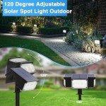 ZJOJO Solar Spot Lights Outdoor, Solar Lights Outdoor 40 LEDs IP65 Waterproof Dusk-to-Dawn Landscape Spotlights, 6500K Daylight Wall Lights, Solar Outdoor Lights for Garden Yard(Cool White)