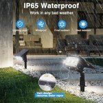 ZJOJO Solar Spot Lights Outdoor, Solar Lights Outdoor 40 LEDs IP65 Waterproof Dusk-to-Dawn Landscape Spotlights, 6500K Daylight Wall Lights, Solar Outdoor Lights for Garden Yard(Cool White)
