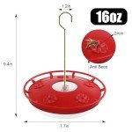 FEED GARDEN 2 Pack 16 OZ Hummingbird Feeders for Outdoor 5 Feeder Ports Ant Bee Proof Leak-Proof Cleaning Brushes Nectar Easy Clean Fill Bird Feeder for Garden Red Décor Gifts for Mom