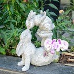 Newman House Studio Garden Statues Kissing Bunny Sulpture - Garden Décor Rabbit Collectible Figurines Yard Decorations Outdoor 11.8" L x 4.8" W x 14.6" H