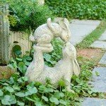 Newman House Studio Garden Statues Kissing Bunny Sulpture - Garden Décor Rabbit Collectible Figurines Yard Decorations Outdoor 11.8" L x 4.8" W x 14.6" H