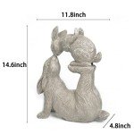 Newman House Studio Garden Statues Kissing Bunny Sulpture - Garden Décor Rabbit Collectible Figurines Yard Decorations Outdoor 11.8" L x 4.8" W x 14.6" H