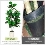 VIVATREES 6FT Fiddle Leaf Fig Artificial Tree with White Planter Pot,Faux Floor Plant, Indoor and Outdoor Fake Plants for Home Office Decor