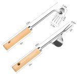 GANCHUN Hand Weeder Tool, Stainless Steel 2 Pcs Weeder Tool for Garden and Farm,Weeding Tool for Gardening,Garden Weeder, Weed Pulling Tool, Weed Puller Tool(Wooden Handle)…