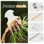 GANCHUN Hand Weeder Tool, Stainless Steel 2 Pcs Weeder Tool for Garden and Farm,Weeding Tool for Gardening,Garden Weeder, Weed Pulling Tool, Weed Puller Tool(Wooden Handle)…