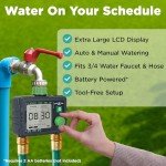 Pine Tree Tools Hose Timer - Programmable Water Timer for Garden Hose, Automatic & Manual Watering System, Outdoor Faucet Timer for Lawn, Garden & Yard, Battery Operated, 2 Outlet Hose Watering Timer