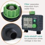 Pine Tree Tools Hose Timer - Programmable Water Timer for Garden Hose, Automatic & Manual Watering System, Outdoor Faucet Timer for Lawn, Garden & Yard, Battery Operated, 2 Outlet Hose Watering Timer